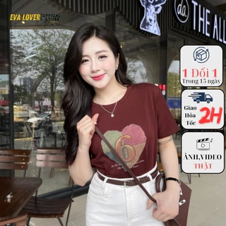 Áo phông nữ Quảng Châu in hình số 6 mã 3719 , chất cotton co giãn, thoáng mát kiểu dáng free size