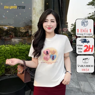 Áo phông nữ Quảng Châu mã 3732 in hình chữ ROSE  chất cotton co giãn, thoáng mát