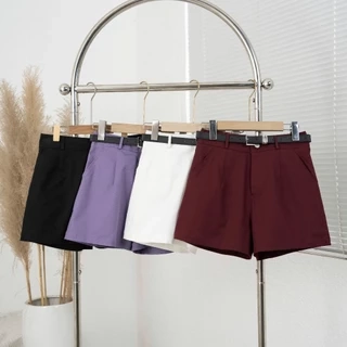 Quần short kaki nữ  cạp cao mã 273 - Dáng xuông tôn dáng, có belt, chất dày dặn dễ phối đồ