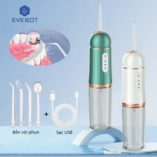 EVEBOT Máy rửa Miệng điện thông minh, máy rửa nha khoa điều chỉnh ba giai đoạn di động, dung tích cao 230ml, sạc USB, chống nước IPX7