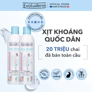 Bộ 2 Xịt khoáng dưỡng da cấp ẩm Evoluderm Atomiseur Eau Pure 400ml/chai