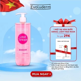Nước hoa hồng dưỡng ẩm và làm sạch cho da nhạy cảm Evoluderm Lotion Tonique 500ml