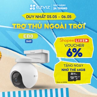 Camera Pin Sạc Ngoài Trời Dùng Sim 4G EB8 EVZIZ 2K Quay 360 độ, Có Màu Ban Đêm