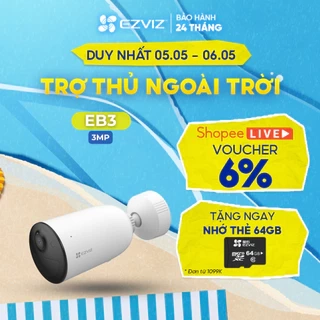 Camera Pin Sạc Ngoài Trời EB3 EVZIZ 2K, Có Màu Ban Đêm, IP Chống Chịu Thời Tiết