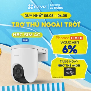 Camera WI-FI EZVIZ H8C 3MP SIM 4G Ngoài Trời, Báo Động Đàm Thoại 2 Chiều, Màu Ban Đêm, Báo động còi hú và đèn chóp
