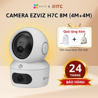 Camera wifi 2 mắt kép trong nhà ezviz H7C 8M cực nét 2k + gọi video call xoay 360 độ