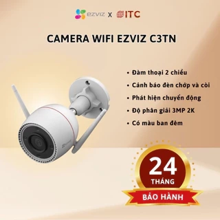 Camera wifi 2k Full HD 3.0M Ezviz C3TN, Ban Đêm Có Màu - Còi Hú Báo Động, Ghi Âm