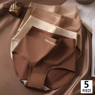 Fallsweet Combo5 Nữ 100% Cotton Quần Đùi Cao Cấp Thoáng Khí Kích Thước Lớn Quần Lót Mềm Mại Comfot Quần Lót