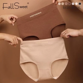 Fallsweet Nữ Plus Kích Thước Quần Lót Cotton Nguyên Chất Eo Cao Mềm Quần Đùi Thoáng Khí Thân Thiết Underware M-2XL