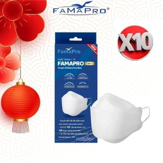 COMBO 10 Hộp khẩu trang y tế kháng khuẩn 4 lớp Famapro VN95 (10 cái/hộp)
