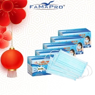 Khẩu trang y tế 4 lớp kháng khuẩn Cô Gái Famapro hộp 50cai