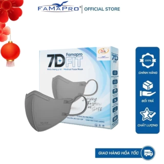 Famapro 7D FIT Khẩu trang y tế cao cấp kháng khuẩn 5 lớp (10 cái/ hộp)