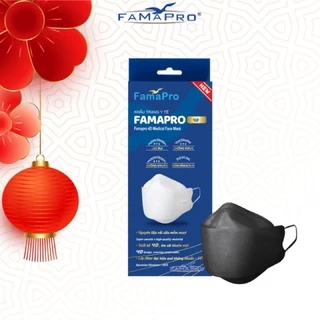 Khẩu trang y tế cao cấp kháng khuẩn 3 lớp Famapro 4D hộp 10 cái