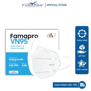 Khẩu trang y tế kháng khuẩn cao cấp 4 lớp Famapro VN95
