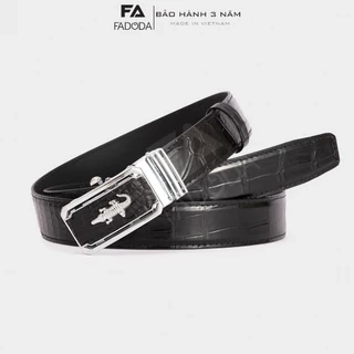Thắt lưng da cá sấu thật FA DO DA FCB02BD dây ghép bản rộng 3.5 cm màu đen