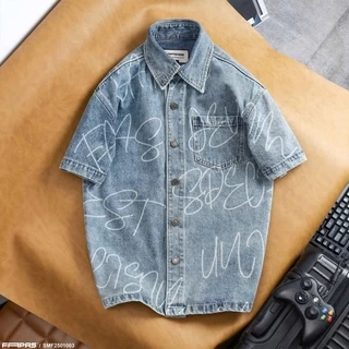 Áo Sơ Mi Tay Ngắn Nam Ago Chất Liệu Jean Form Relaxed Chính Hãng Fapas