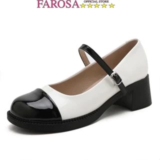 Giày da Mary Jane nữ mùa thu FAROSA - K88 Giày oxford nữ mũi tròn da mềm khóa cài cực hót trend