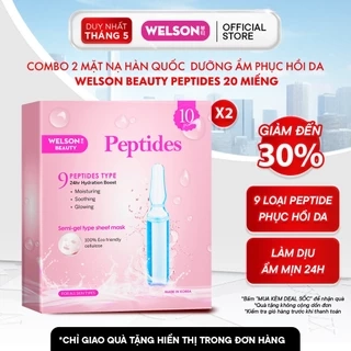 [2Hộp] Mặt Nạ Dưỡng Ẩm Hàn Quốc Công Nghệ Semi Gel Giúp Da Căng Mịn Sáng Da Welson Beauty Peptides 10 Miếng/Hộp