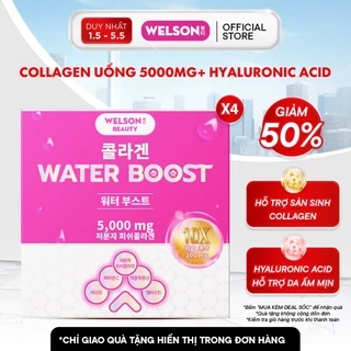 Thực phẩm bổ sung Nước Uống Collagen Hyaluronic Acid Welson Beauty Collagen Water Boost hộp 6 chai x 50ml