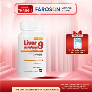 Thực phẩm bảo vệ sức khoẻ Bổ Gan Silymarin Faroson Liver 9​ Hỗ Trợ Bảo Vệ Gan Thải Độc Gan hộp 30 Viên