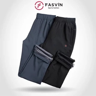 Quần gió nam thể thao 2 lớp ống suông FASVIN QBC22541.HN lót thun mềm mại ấm áp