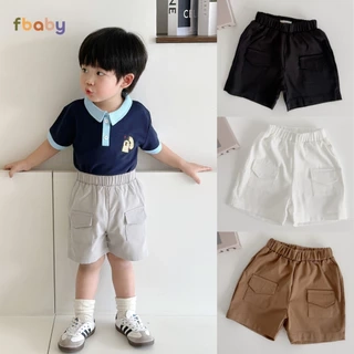 Quần Đùi Short Bé Trai Fbaby Chất Liệu Kaki Co Giãn Thiết Kế Túi Hộp Thoáng Mát Phong Cách Thể Thao Đi Chơi, Đi Học