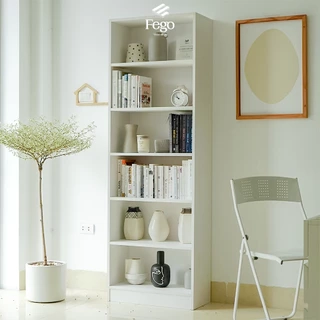 Kệ sách 6 tầng màu trắng FEGO gỗ MDF chống ẩm phủ Melamine cao cấp