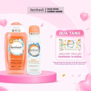 Combo Thơm Mát Mùa Hè Cho Vùng Kín, DDVS Femfresh Daily Intimate Wash & Xịt Khử Mùi Vùng Kín Femfresh Deodorant Spray