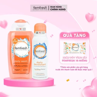 DDVS Femfresh Daily Intimate Wash + Xịt Thơm Mát Femfresh Deodorant Active 250ML