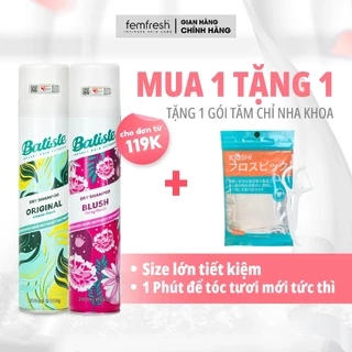 Dầu gội khô Batiste Dry Shampoo, giúp làm tóc bồng bềnh, loại bỏ dầu thừa, bết dính - 200ml