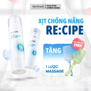 Xịt Chống Nắng RECIPE với chỉ SPF50+ PA+++ giúp chống nắng lâu trôi, an toàn dịu nhẹ với làn da