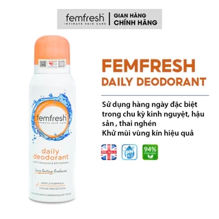 Xịt Thơm Mát, Khử Mùi Vùng Kín Femfresh Deodorant Spray Lưu Hương Suốt 24h - 125ml