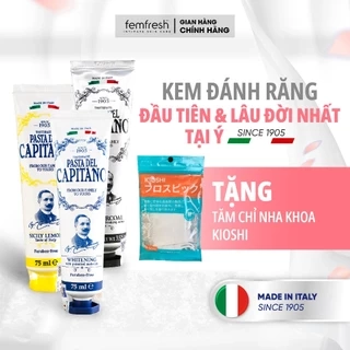 Kem Đánh Răng Trắng Răng Ngăn Ngừa Sâu Răng Capitano Italy Hữu Cơ Chống Hôi Miệng 75ml