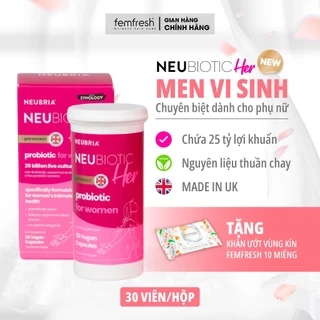 Men vi sinh Neubiotic Her ngăn ngừa vấn đề phụ khoa, bổ sung lợi khuẩn, cải thiện hệ tiêu hoá 30 viên/ hộp - Mới