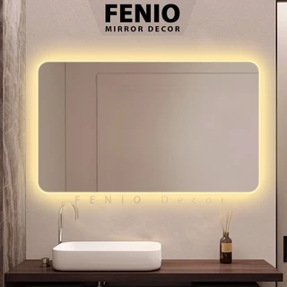 Gương đèn led treo tường nhà tắm Gương hình chữ nhật có led cảm ứng decor phòng toilet (LH)