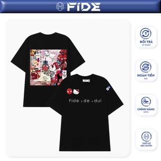 Áo thun FIDE Hello Kitty phông unisex form rộng local brand nam nữ cổ tròn oversize - AT142
