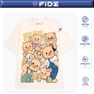 Áo thun FIDE TEDDY phông unisex form rộng local brand nam nữ cổ tròn oversize AT94