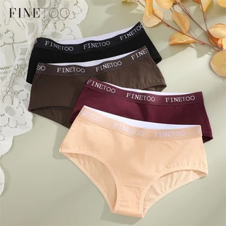 Finetoo Quần Cotton cạp cao Quần lót điều khiển đàn hồi Quần lót thoải mái