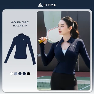 Áo tập gym yoga Fitme Cover23 halfzip dài tay chơi pickleball, tennis chống tia UV SPF 50+ thoải mái form ôm body AKHZC