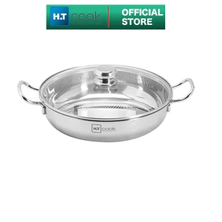 Nồi lẩu inox 1 đáy cao cấp Fivestar H.T Cook nắp kính 22cm - 30 cm dùng được bếp từ , gas , hồng ngoại