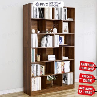 Kệ Sách Để Sàn FIVO FB70, Tấm Lưng Dày Dặn, Lắp Ráp Dễ Dàng, Chất Liệu Gỗ MDF Cao Cấp (80x24x178cm)
