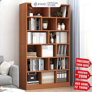 Kệ Sách Gỗ 5 Tầng FIVO FB73 Gỗ Chống Ẩm Cao Cấp Dày Dặn, Tấm Lưng Chắc Chắn, Dễ Dàng Lắp Ráp