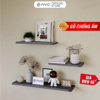 Kệ Sách Gỗ Âm Tường Decor Phòng Khách Thanh Ngang FB41 FIVO, Tặng Kèm Đầy Đủ Phụ Kiện, Giao Hỏa Tốc