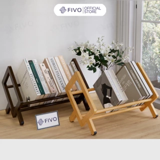 Kệ Sách Gỗ Tre Tự Nhiên Để Bàn Mini FB28 FIVO Dễ Lắp Ráp, Tiết Kiệm Diện Tích, Decor Trang Trí Bàn Học Và Bàn Làm Việc