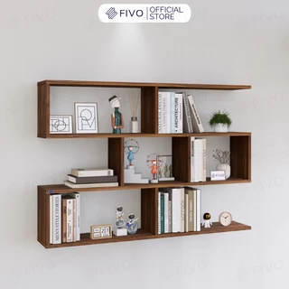 Kệ Sách Gỗ Treo Tường FIVO FB44 Đa Năng, Thiết Kế Âm Tường, Chất Liệu Gỗ Dày Chống Ẩm, Dễ Dàng Lắp Ráp