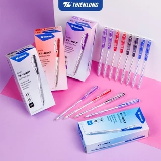 Combo 20 Bút bi Thiên Long TL-027 ngòi 0,5mm 4 màu - Bút bi xanh/đỏ/đen/tím, bút viết học sinh