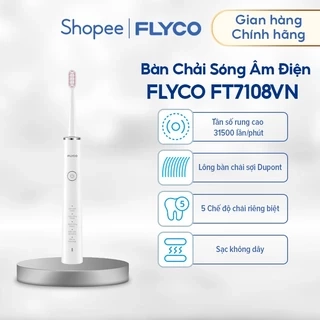 Bàn Chải Sóng Âm Điện Flyco FT1701VN Kháng Nước 5 Chế Độ Làm Sạch Chuẩn Nha Khoa - Hàng Chính Hãng