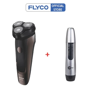 Combo Máy Cạo Râu Flyco 3 Lưỡi Kép Kháng Nước FS317VN & Máy Tỉa Lông Mũi FS5605
