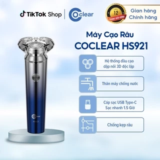 máy cạo râu điện Coclear HS921 Lưới dao kép 3D, sạc nhanh USB/type-C, cạo khô hoặc ướt đều được, bảo hành 1 năm