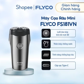 Máy Cạo Râu Mini Flyco FS181VN 2 Lưỡi Kép Thân Máy Kháng Nước - Hàng Chính Hãng